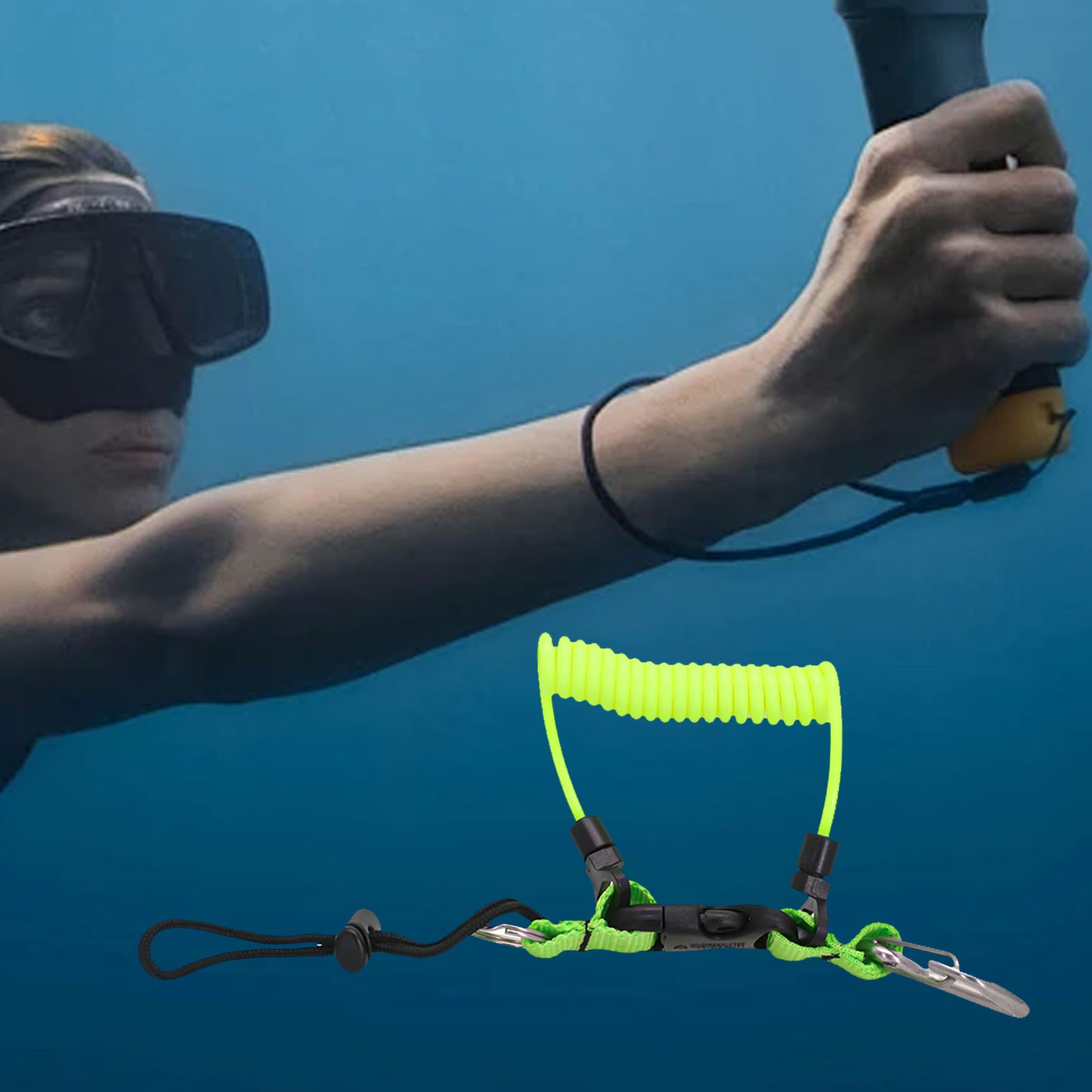 Corde de sécurité pour caméra de plongée avec design élastique et acier ino soldes