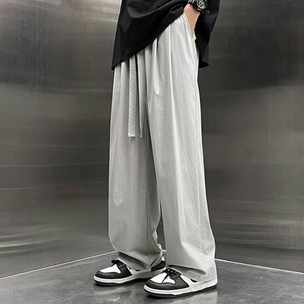 Lounge in Style Men's Loose Fit Straight Pants Available in Solid Shades