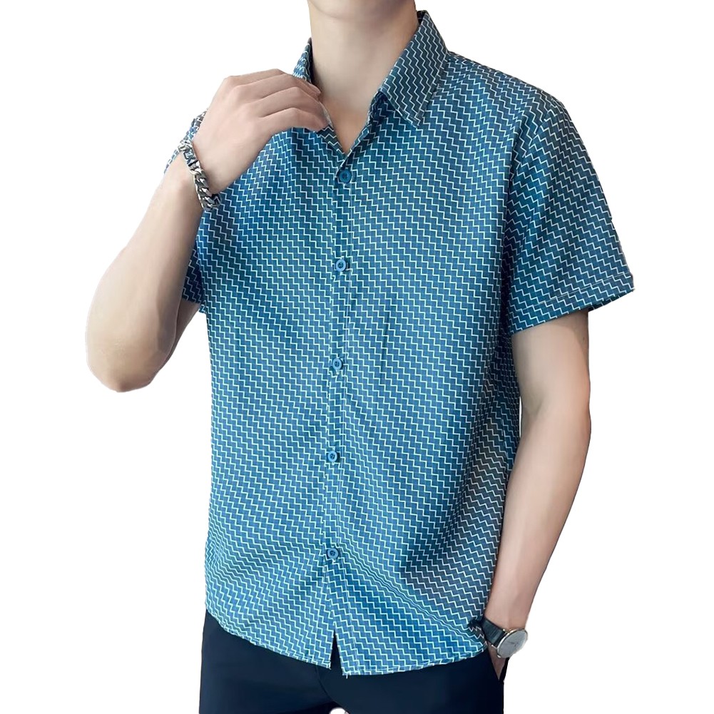 Sleek Men's Lapel Shirts in Korean Design Comfortable Lightweight and Stylish - Picture 20 of 26