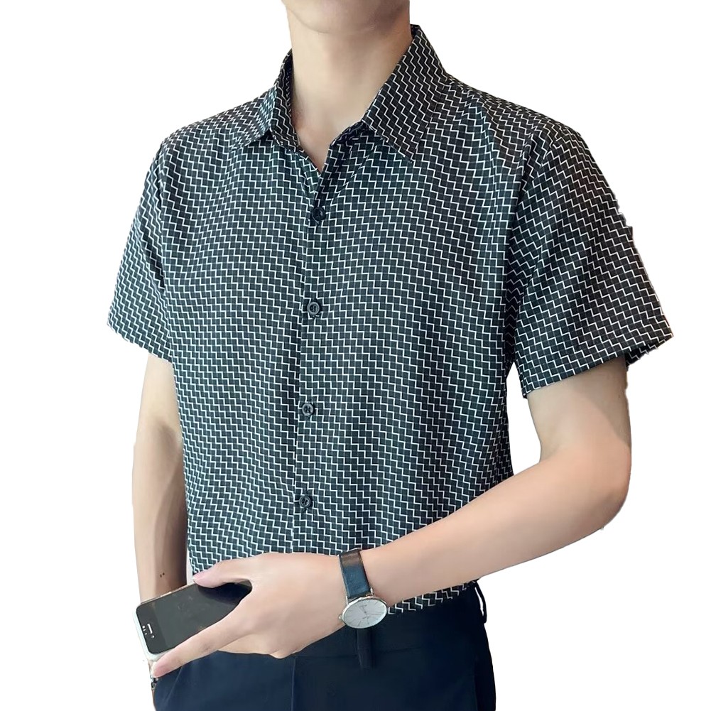 Sleek Men's Lapel Shirts in Korean Design Comfortable Lightweight and Stylish - Picture 14 of 26