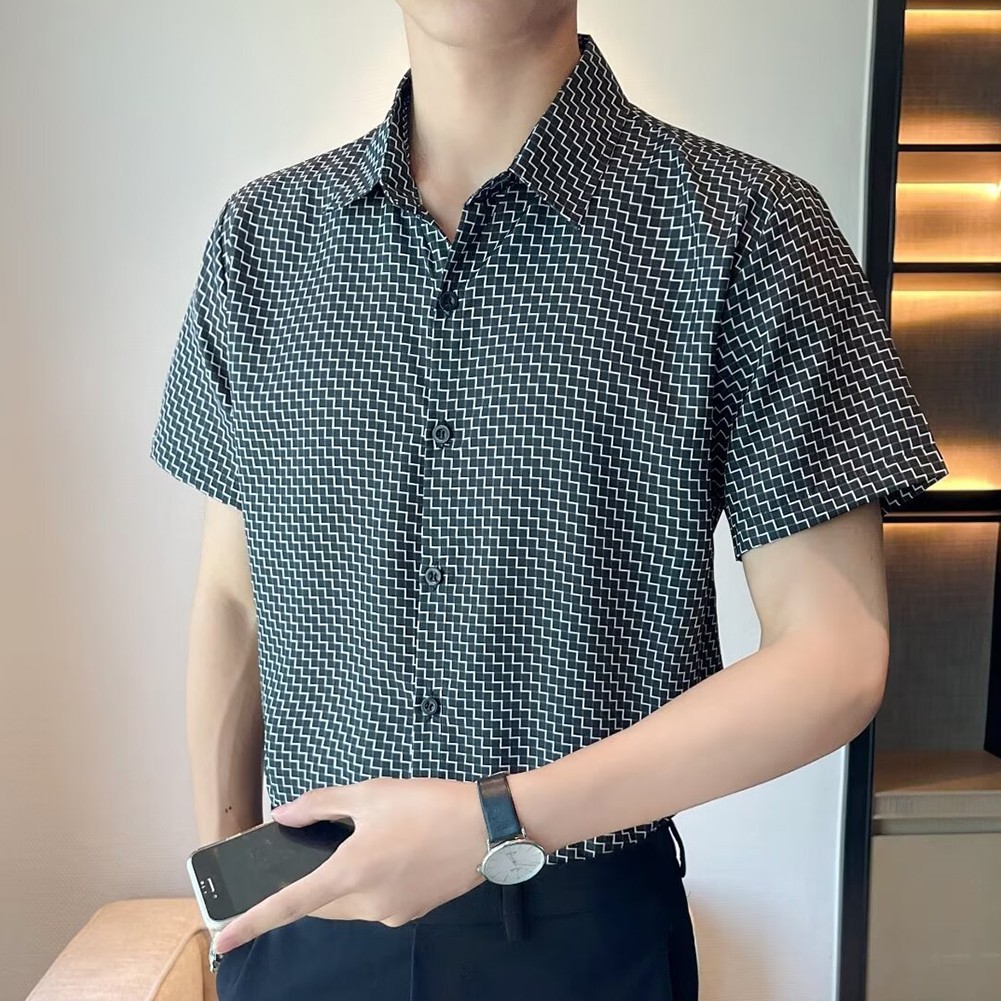 Sleek Men's Lapel Shirts in Korean Design Comfortable Lightweight and Stylish - Picture 13 of 26