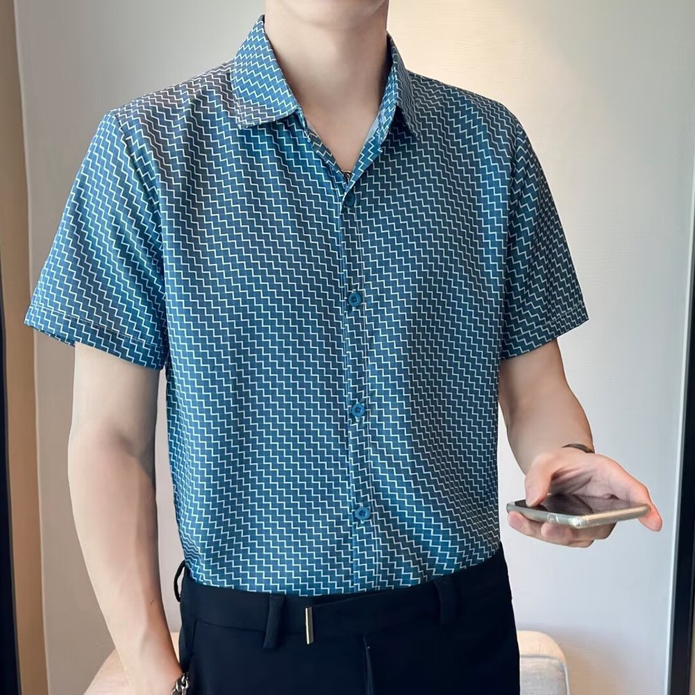Sleek Men's Lapel Shirts in Korean Design Comfortable Lightweight and Stylish - Picture 19 of 26