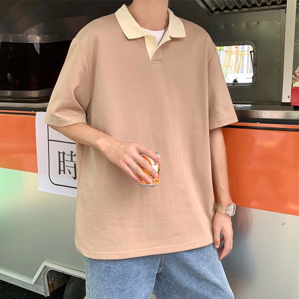 Tee Shirt for Men with Color Matching Style Perfect for Summer Outings - Picture 15 of 17