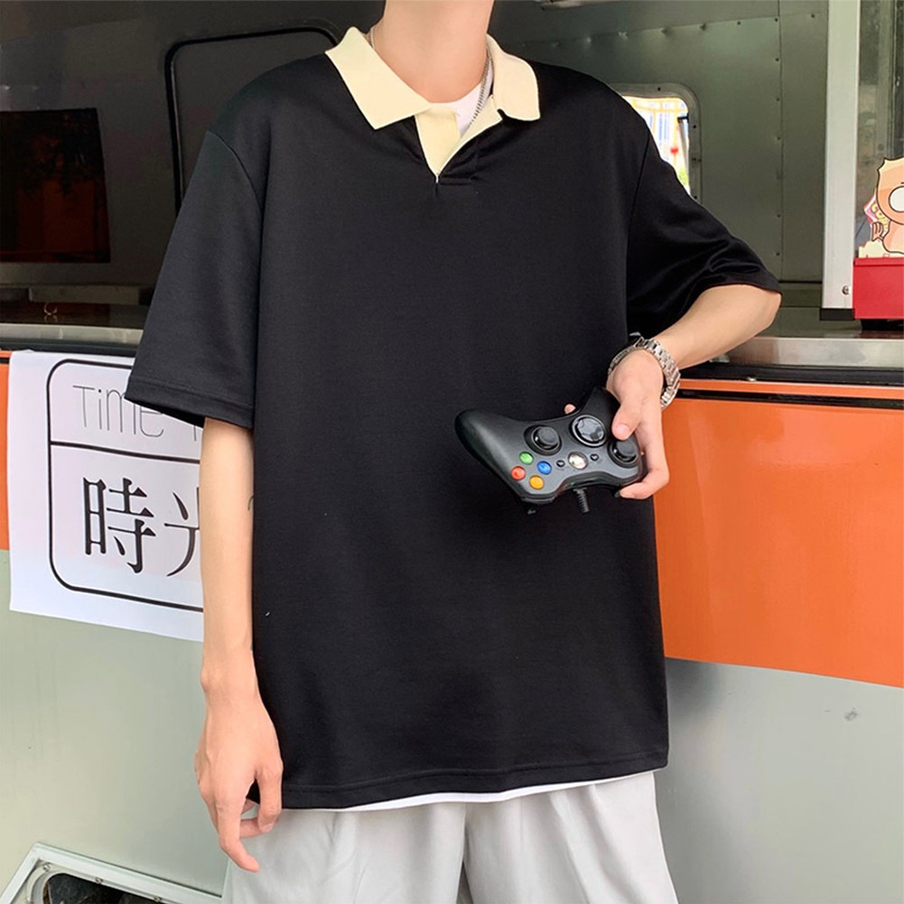 Tee Shirt for Men with Color Matching Style Perfect for Summer Outings - Picture 9 of 17