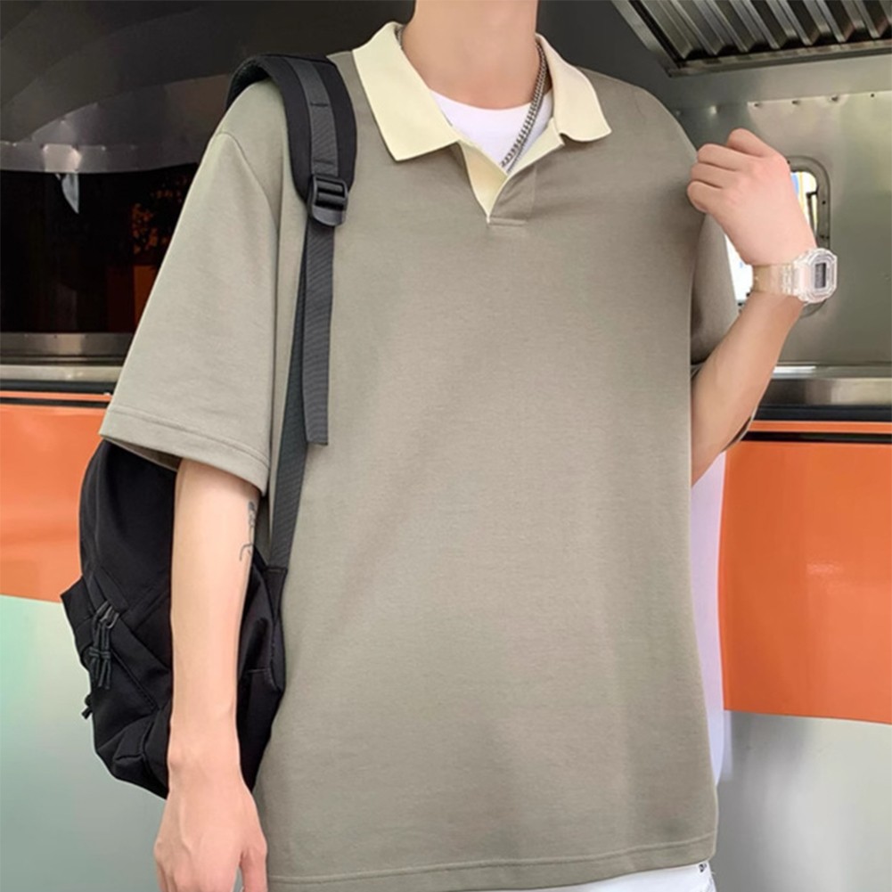 Tee Shirt for Men with Color Matching Style Perfect for Summer Outings - Picture 14 of 17