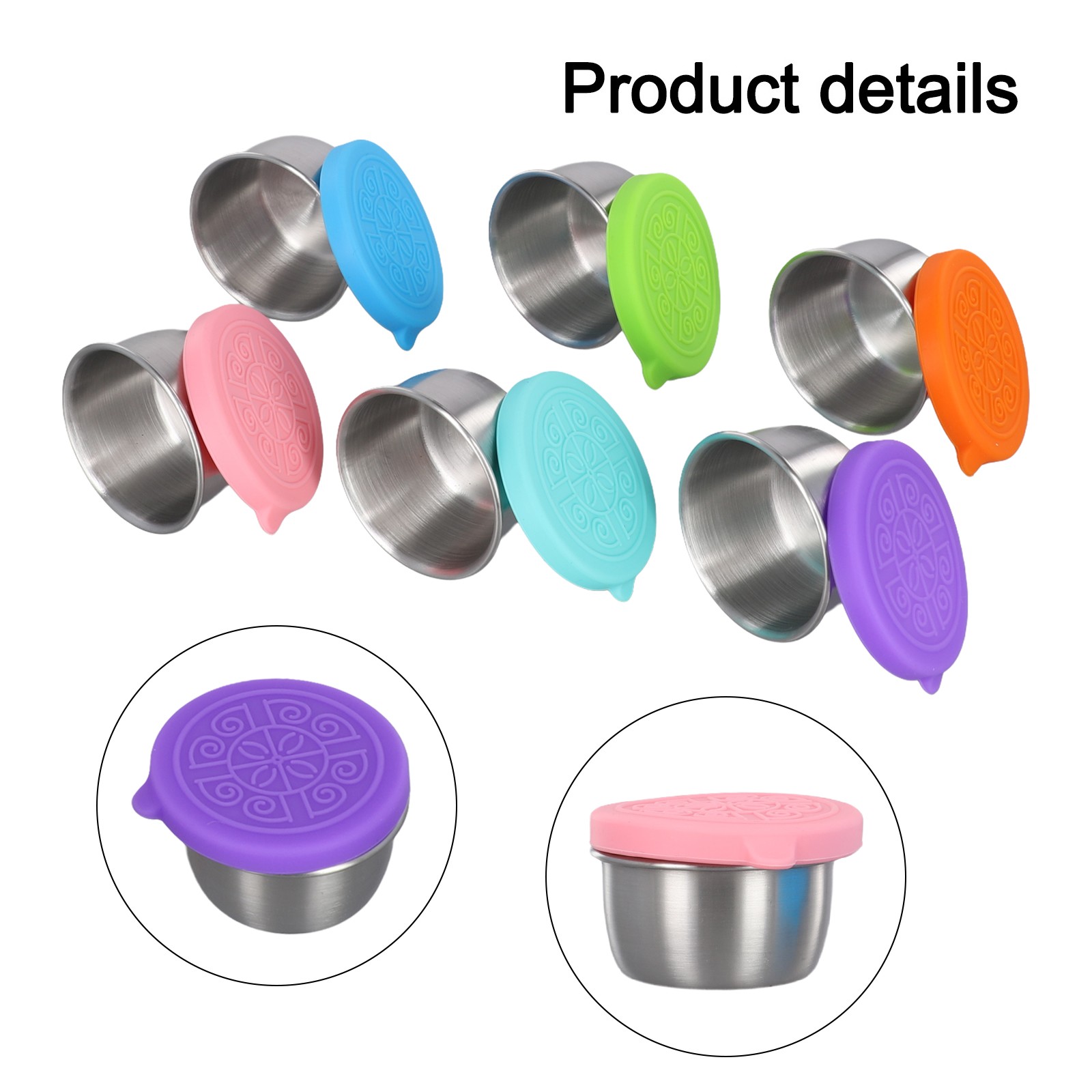 Sesiiduo 6x1.6 Oz Salad Dressing Container To Go, Leakproof Reusable Stainless Steel Small Container With Lid,Sauce Containers For Lunch Box,Picnics,Travel - View #10