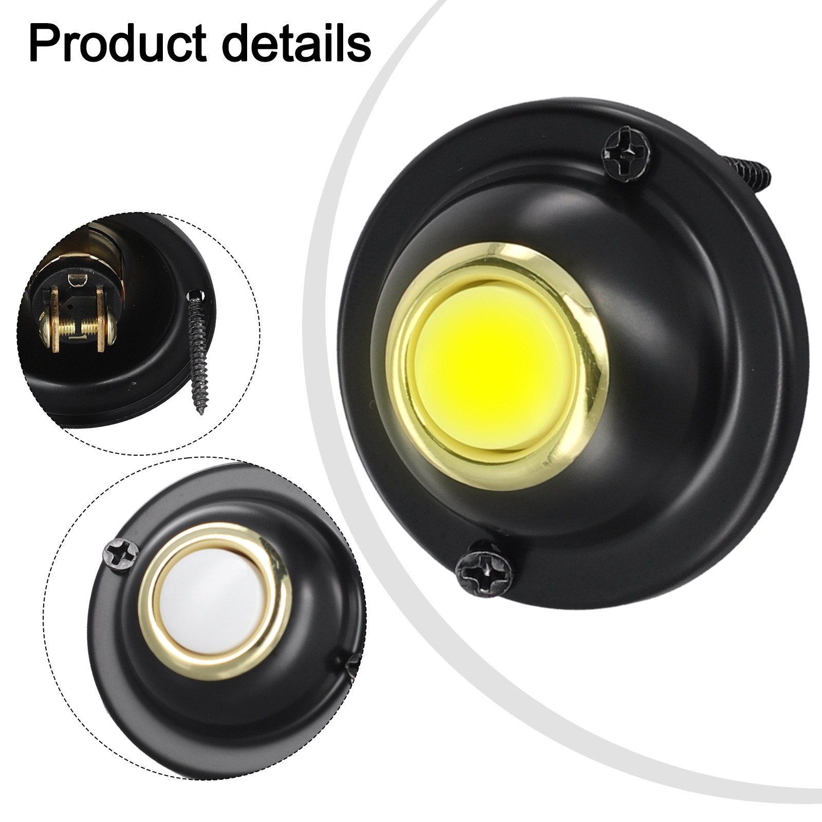 Round Metal Doorbell Push Button Lighted Design For Home Entry With Easy Setup