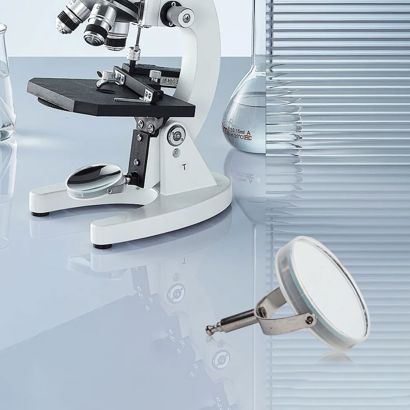 Kit de lentilles réflecteur miroir microscope en acier inoxydable pour des vues - Photo 19/30