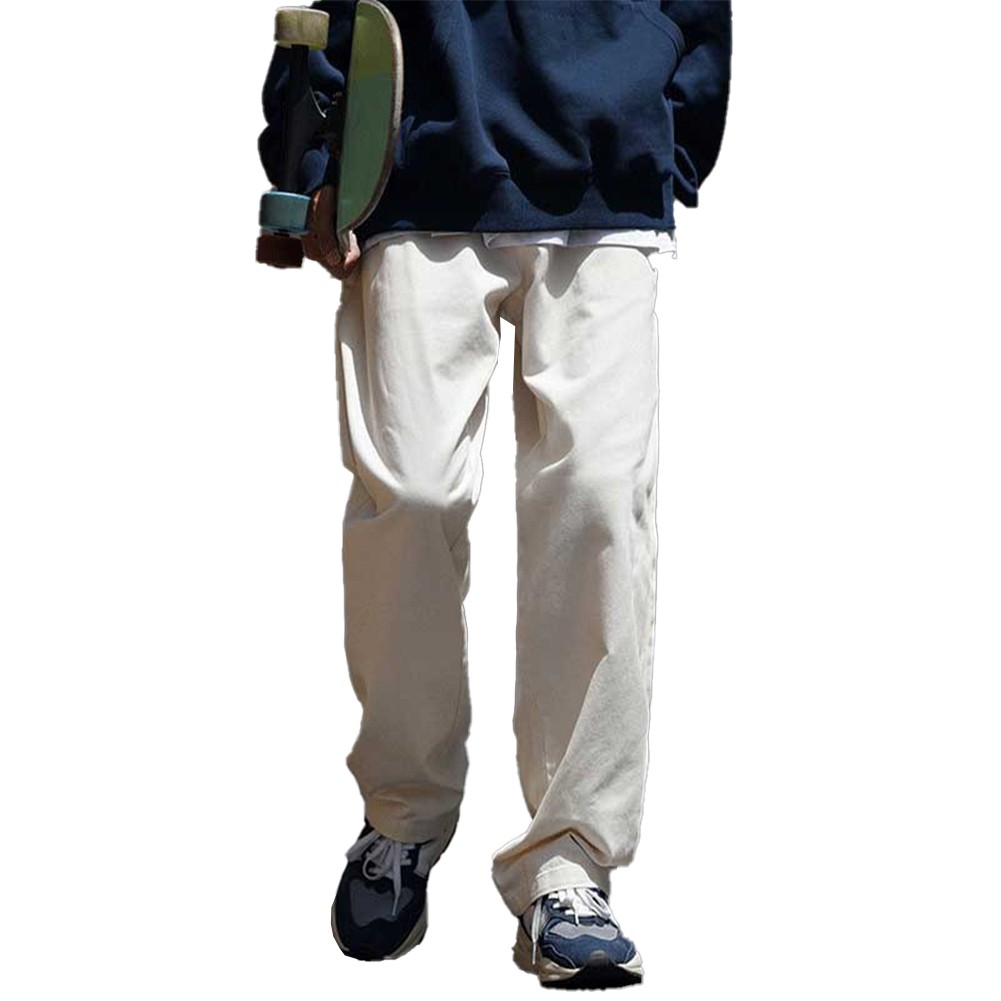 Trendige Herren Loose Fit Hose Gerader Schnitt Weites Bein Hose für den Alltag - Bild 8 von 32
