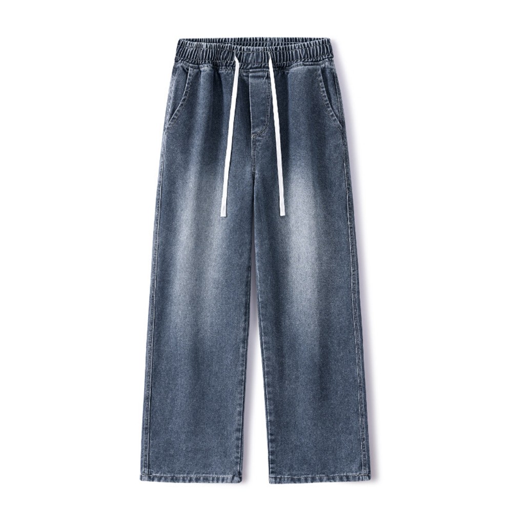 2025 Spring Retro Loose Straight Wide Leg Pants for Men Black Blue Gray - Picture 13 of 36