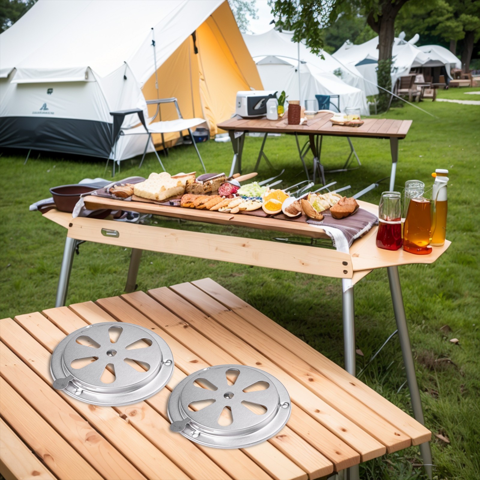 2 Stück verstellbare Edelstahl Lüftungsschlitze für Grill Kochen Steuerung - Bild 18 von 36