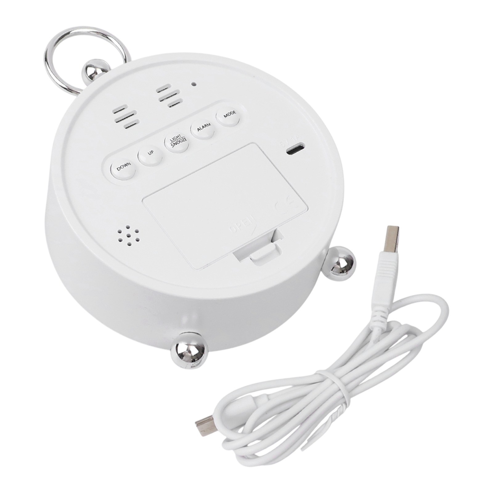 LED Display Round Alarm Clock with Convenient Voice Activation Feature