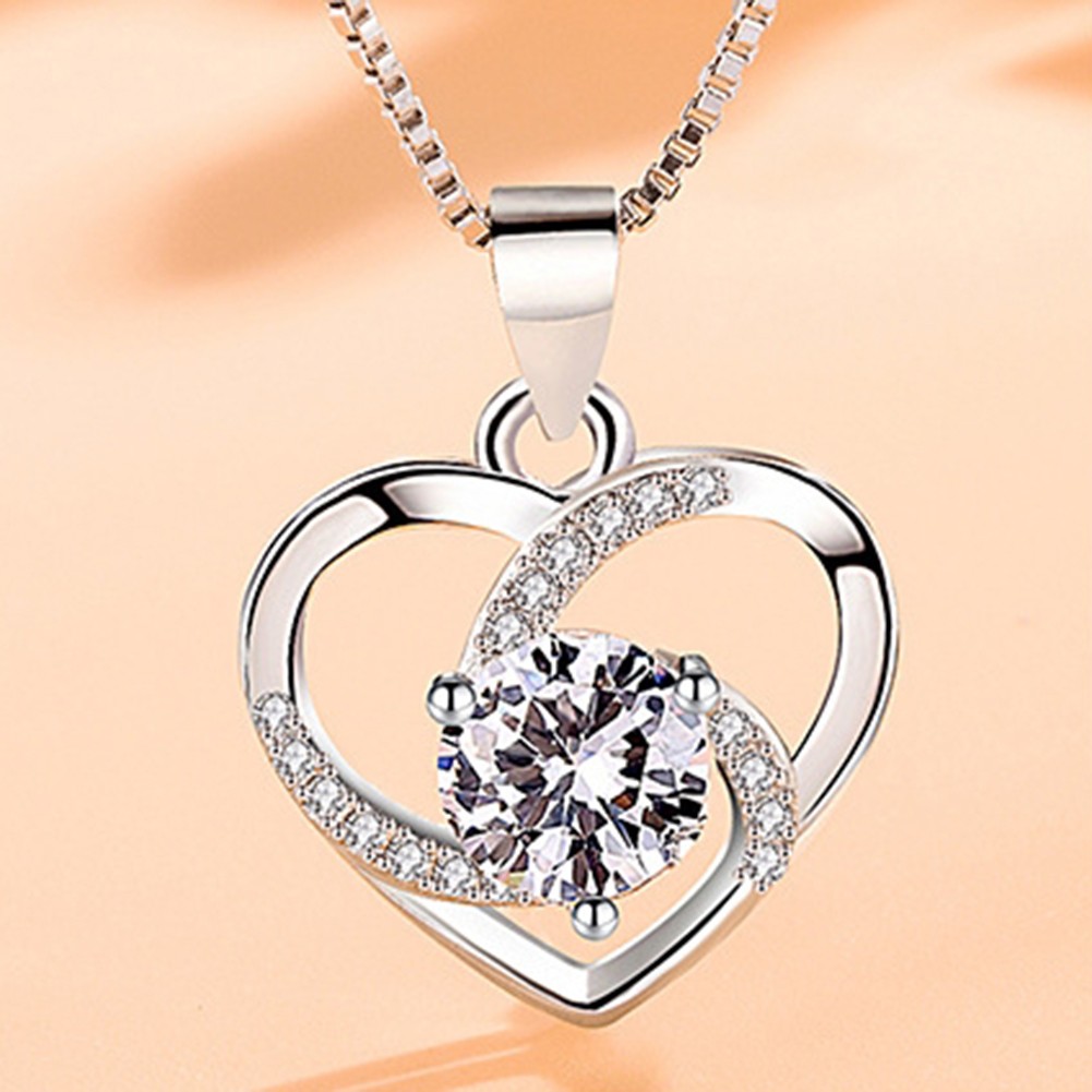 Eye Catching Silver Necklace with a Diamond Locket for Fashion Forward Styles - Picture 14 of 15