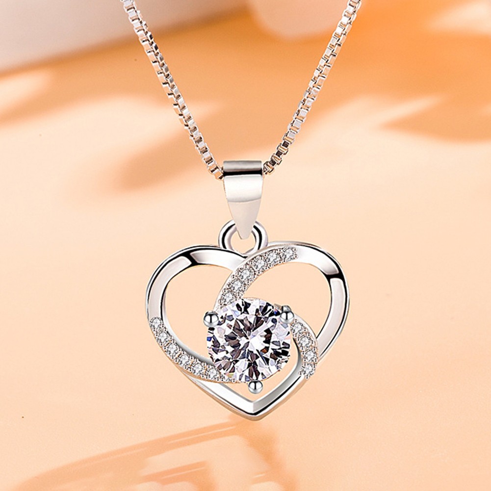 Eye Catching Silver Necklace with a Diamond Locket for Fashion Forward Styles - Picture 13 of 15