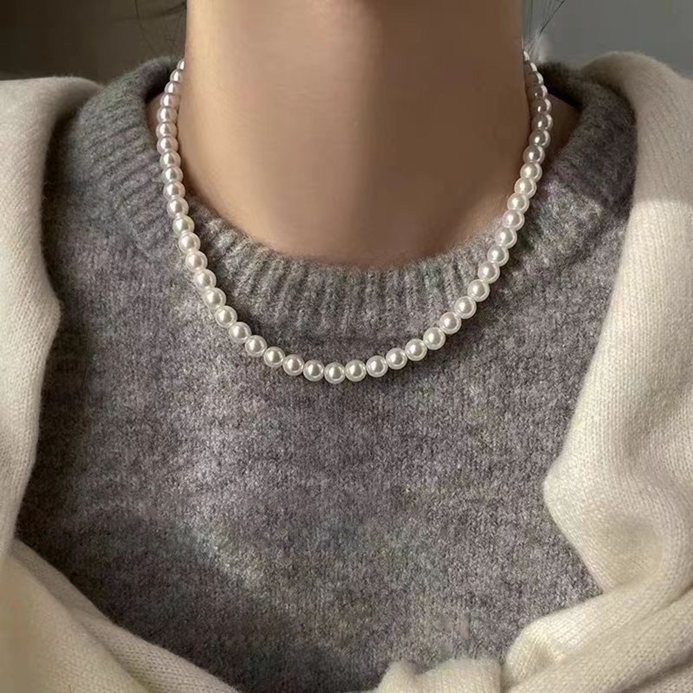 Schlanke Perlenkette f��r m��heloses Styling mit Magnetverschluss - Bild 14 von 16