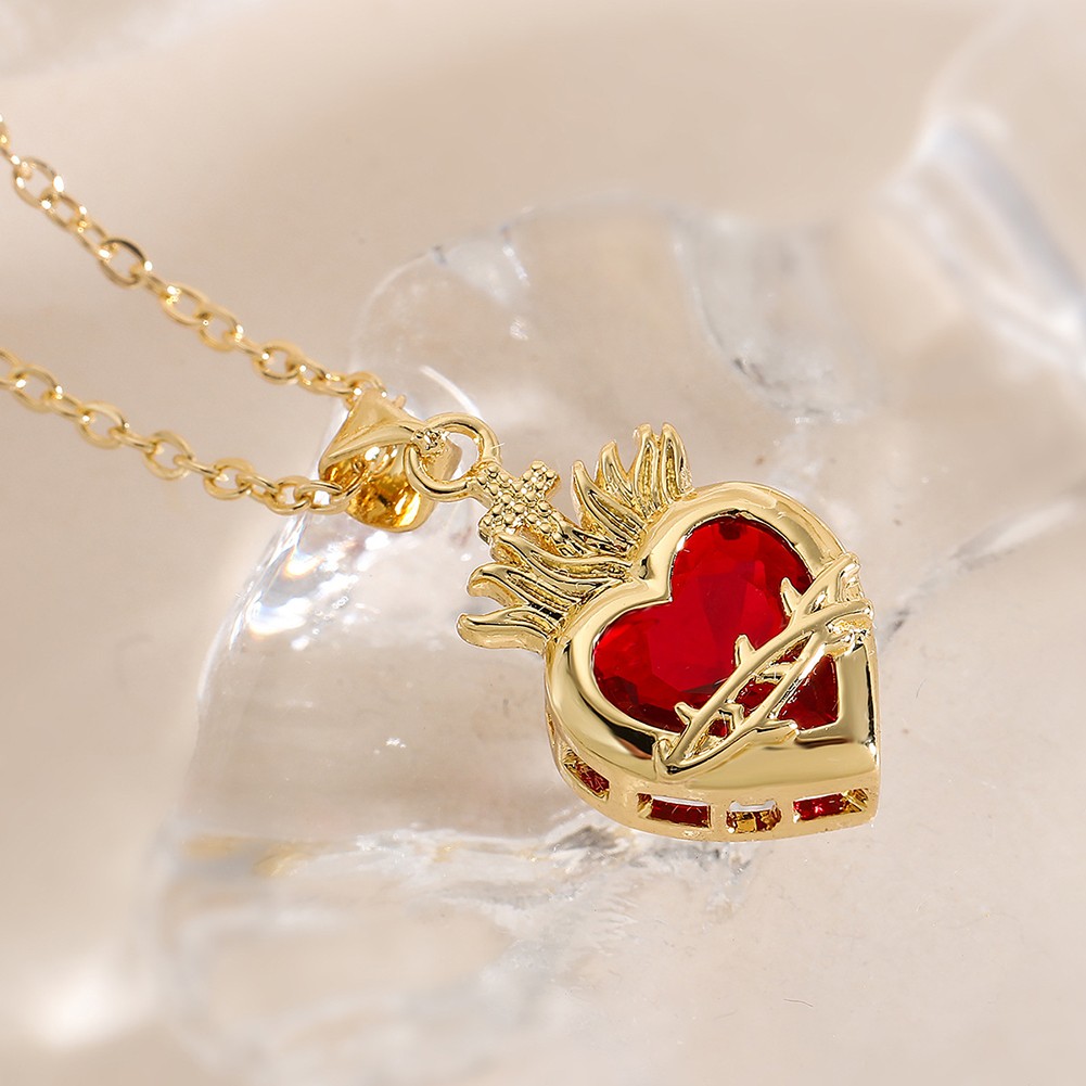 Sublime Copper Plated Love Locket Necklace Enhanced with Shimmering Diamonds - Picture 6 of 9