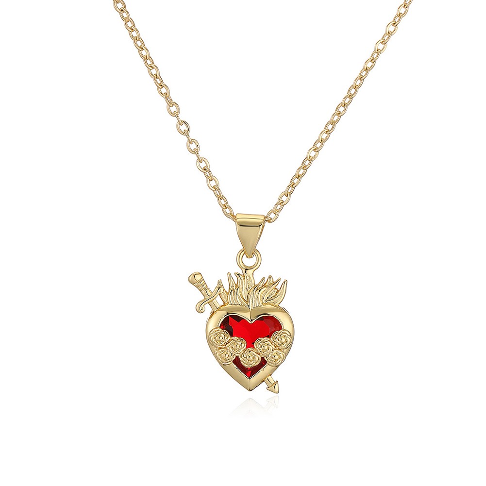 Sublime Copper Plated Love Locket Necklace Enhanced with Shimmering Diamonds - Picture 8 of 9