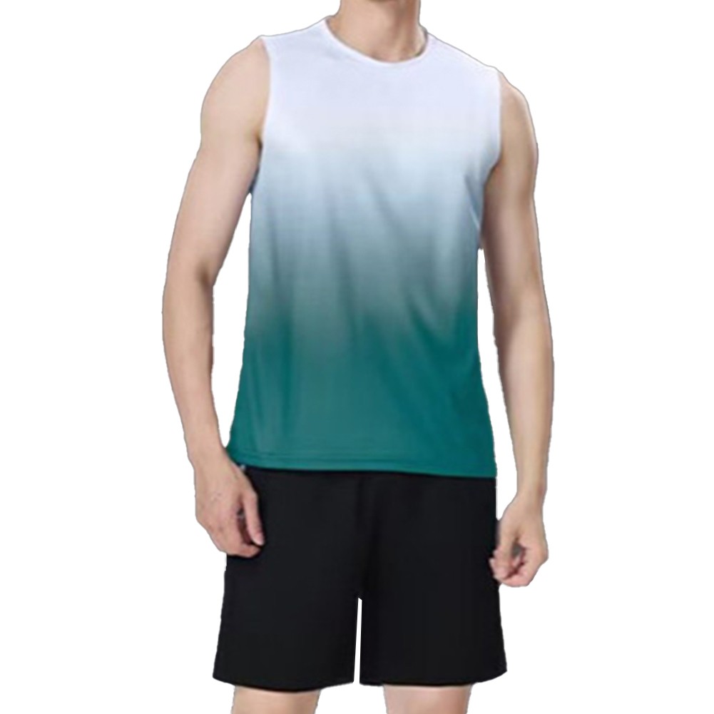 Herren Farbverlauf schnelltrocknend ärmellose Tank Tops für Bodybuilding Fitne - Picture 13 of 24