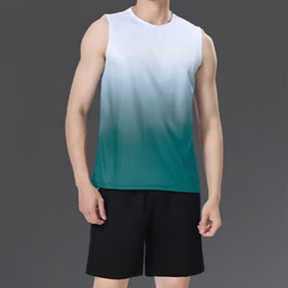Herren Farbverlauf schnelltrocknend ärmellose Tank Tops für Bodybuilding Fitne - Picture 15 of 24