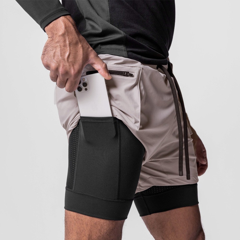 Quick Dry Men's 2 In 1 Running Shorts Ideal for Summer Sports Activities - Picture 17 of 32