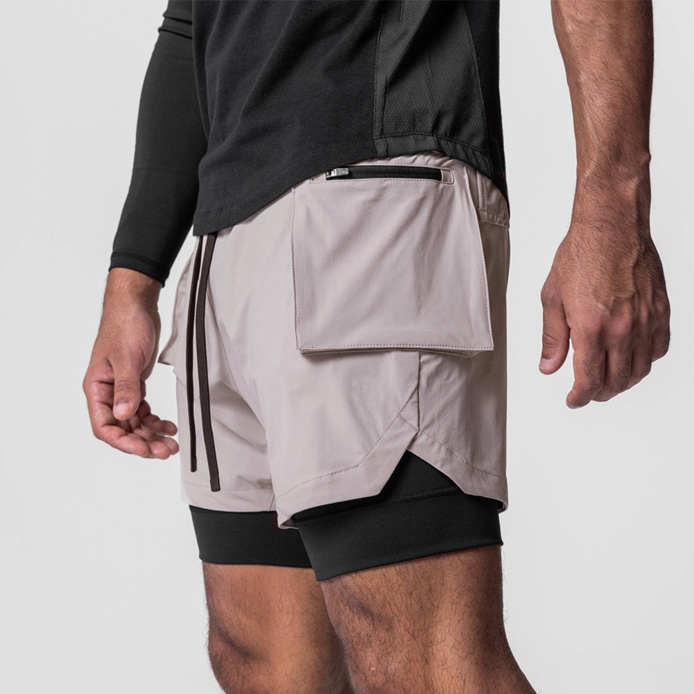 Quick Dry Men's 2 In 1 Running Shorts Ideal for Summer Sports Activities - Picture 16 of 32