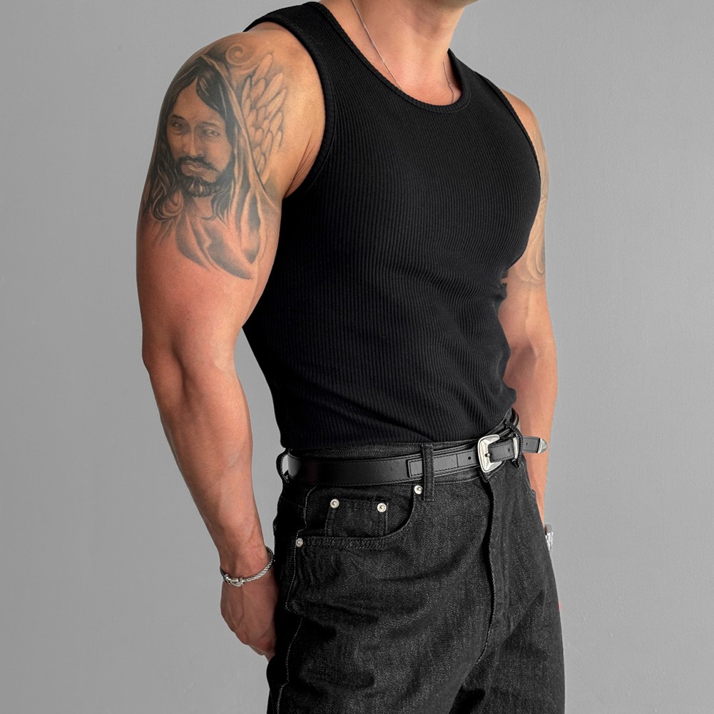 Sweat Management Men’s Sleeveless Vest Stylish and Functional Ribbed Design