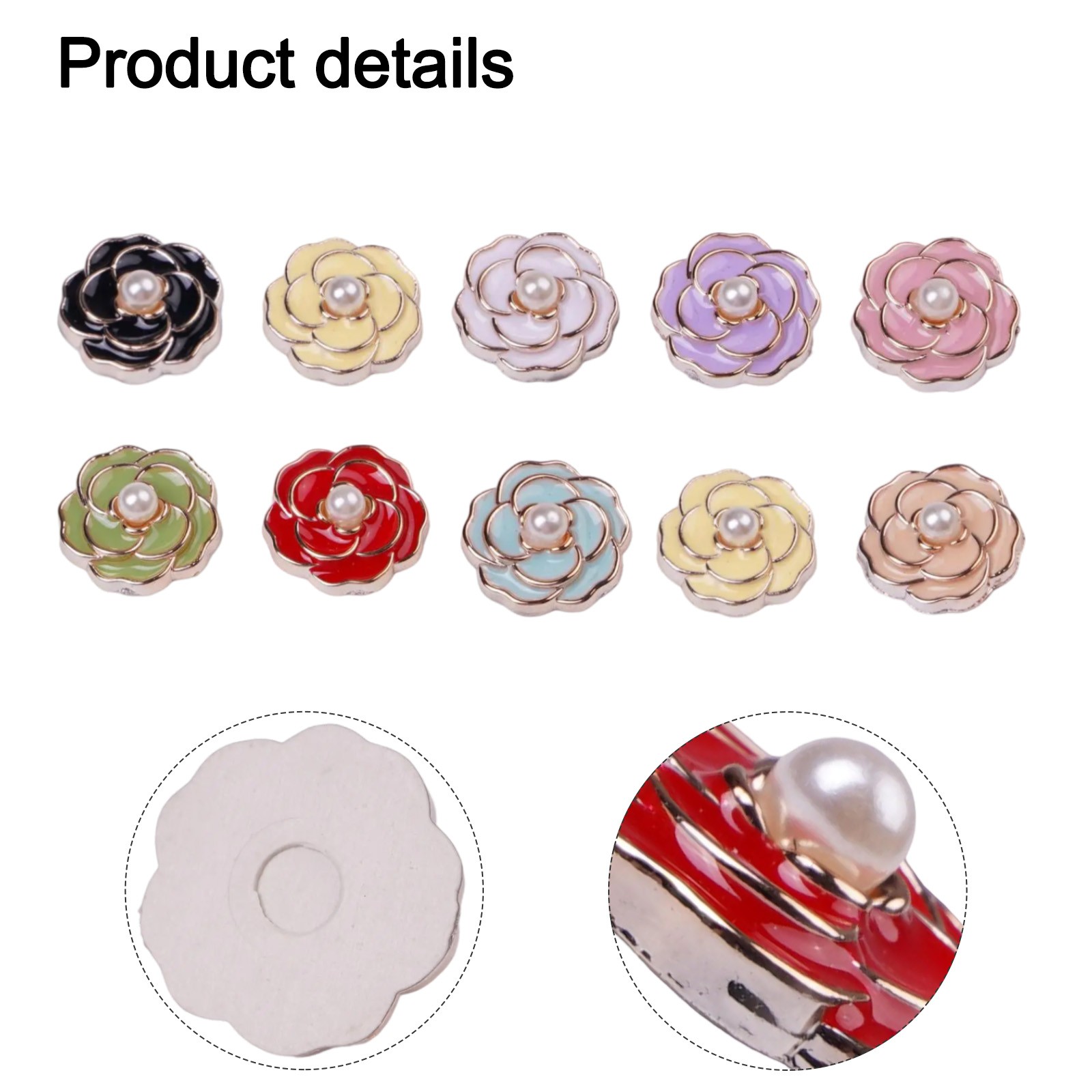 Flat Back Rhinestone Pearl Embellishment Buttons for Crafts and DIY Projects - Picture 53 of 56