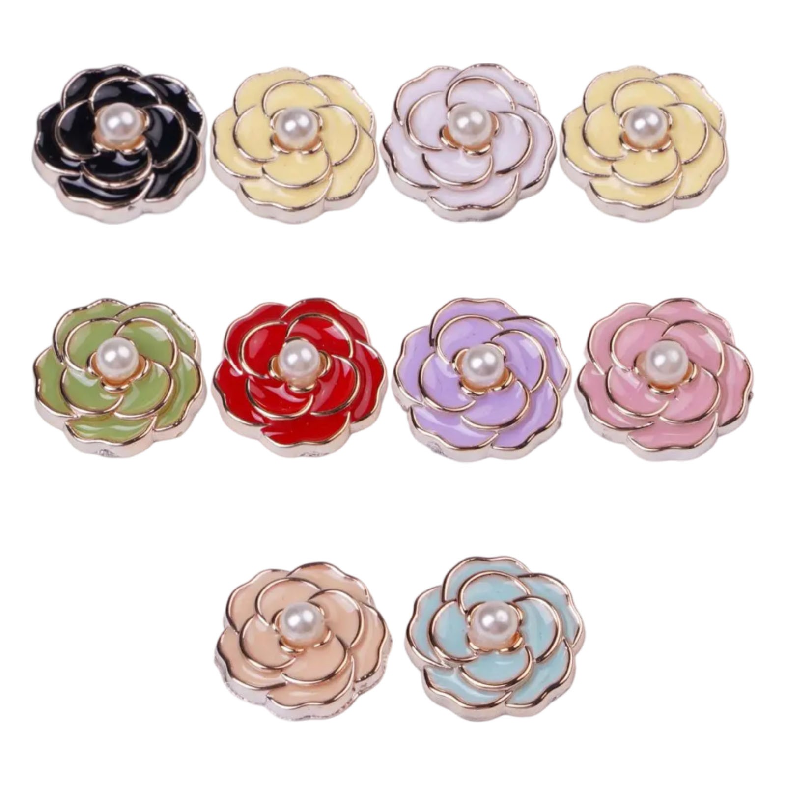 Flat Back Rhinestone Pearl Embellishment Buttons for Crafts and DIY Projects - Picture 45 of 56