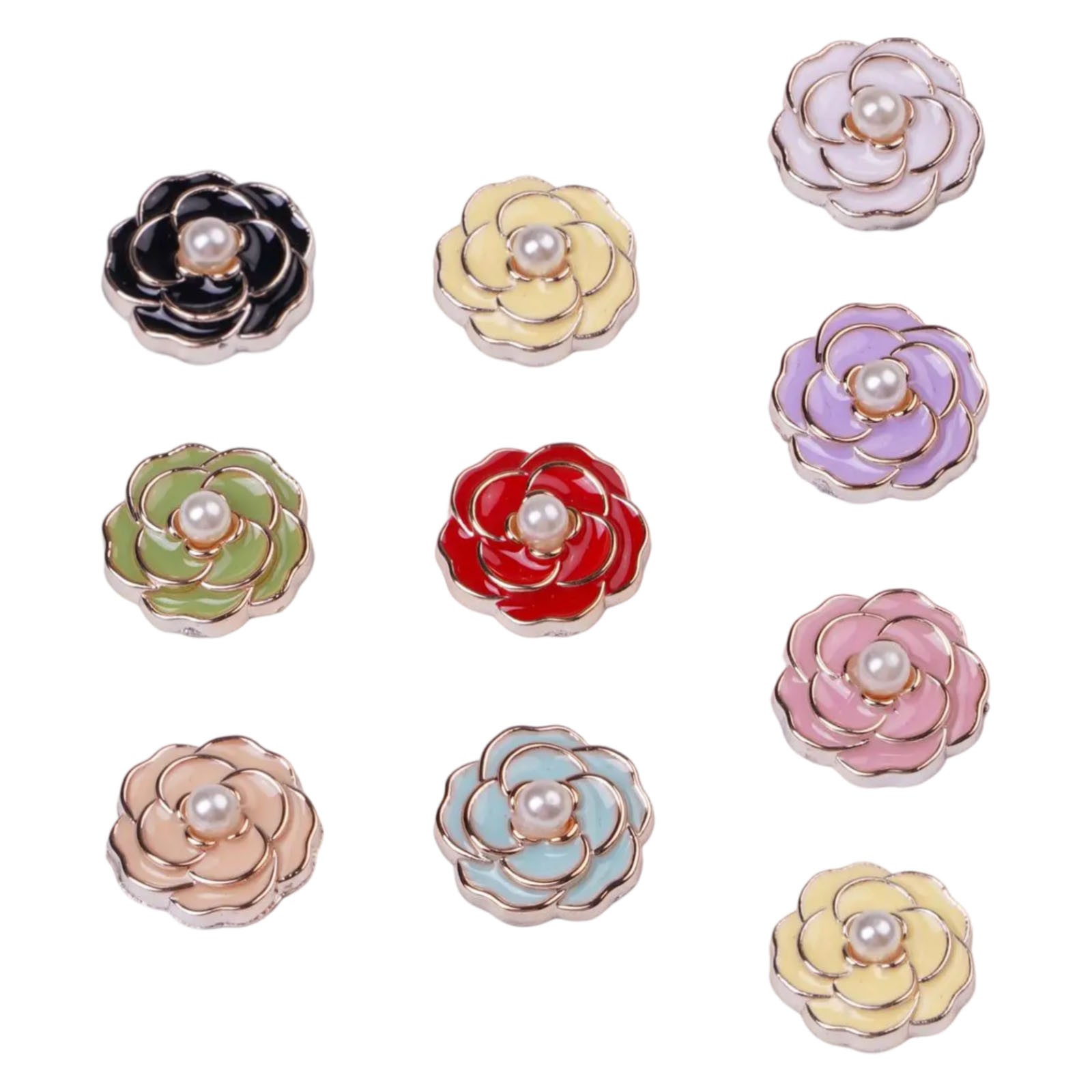 Flat Back Rhinestone Pearl Embellishment Buttons for Crafts and DIY Projects - Picture 46 of 56