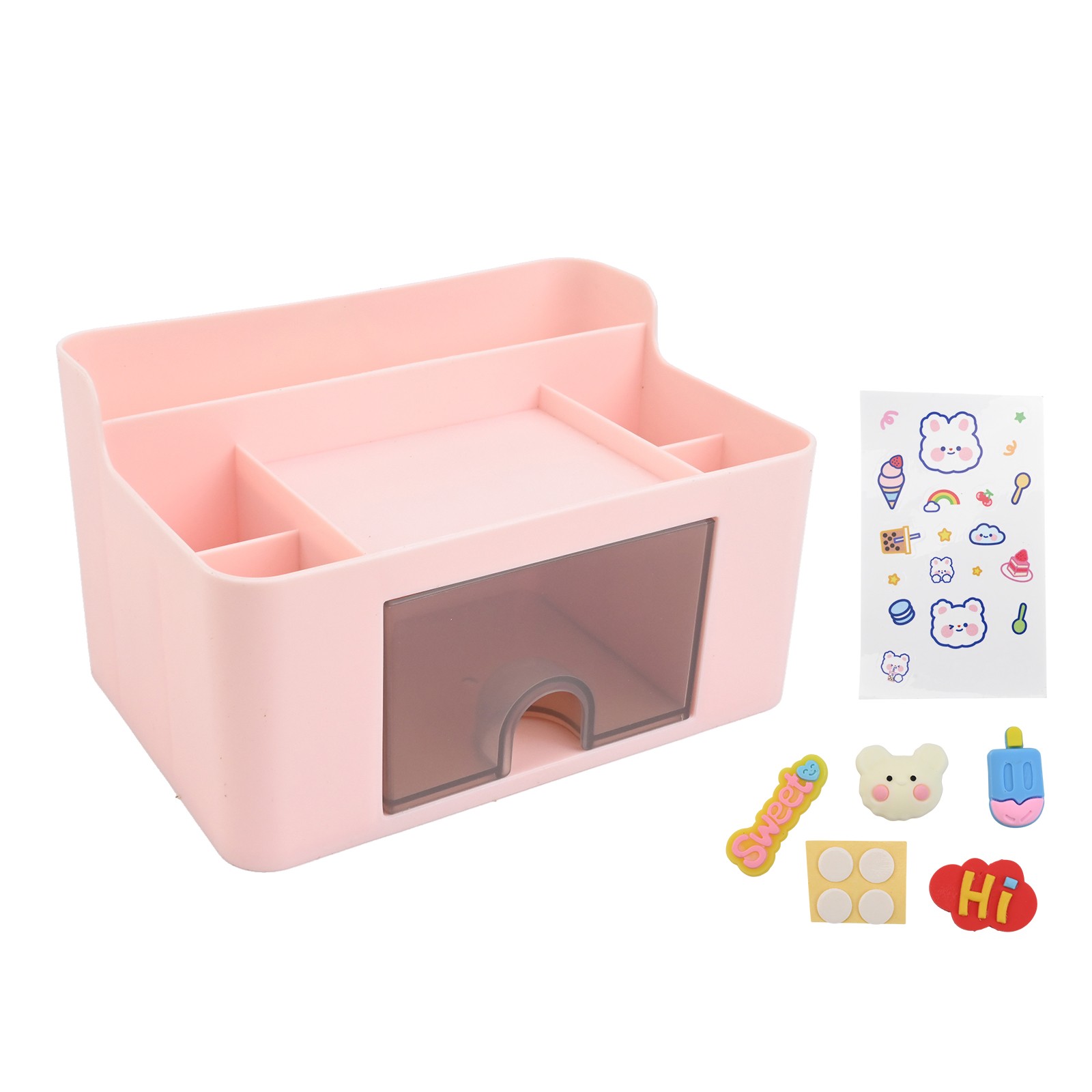 Stylish Desktop Organizer Box with Multi Compartment Design for Home and Office