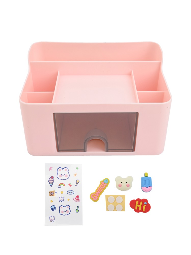 Stylish Desktop Organizer Box with Multi Compartment Design for Home and Office