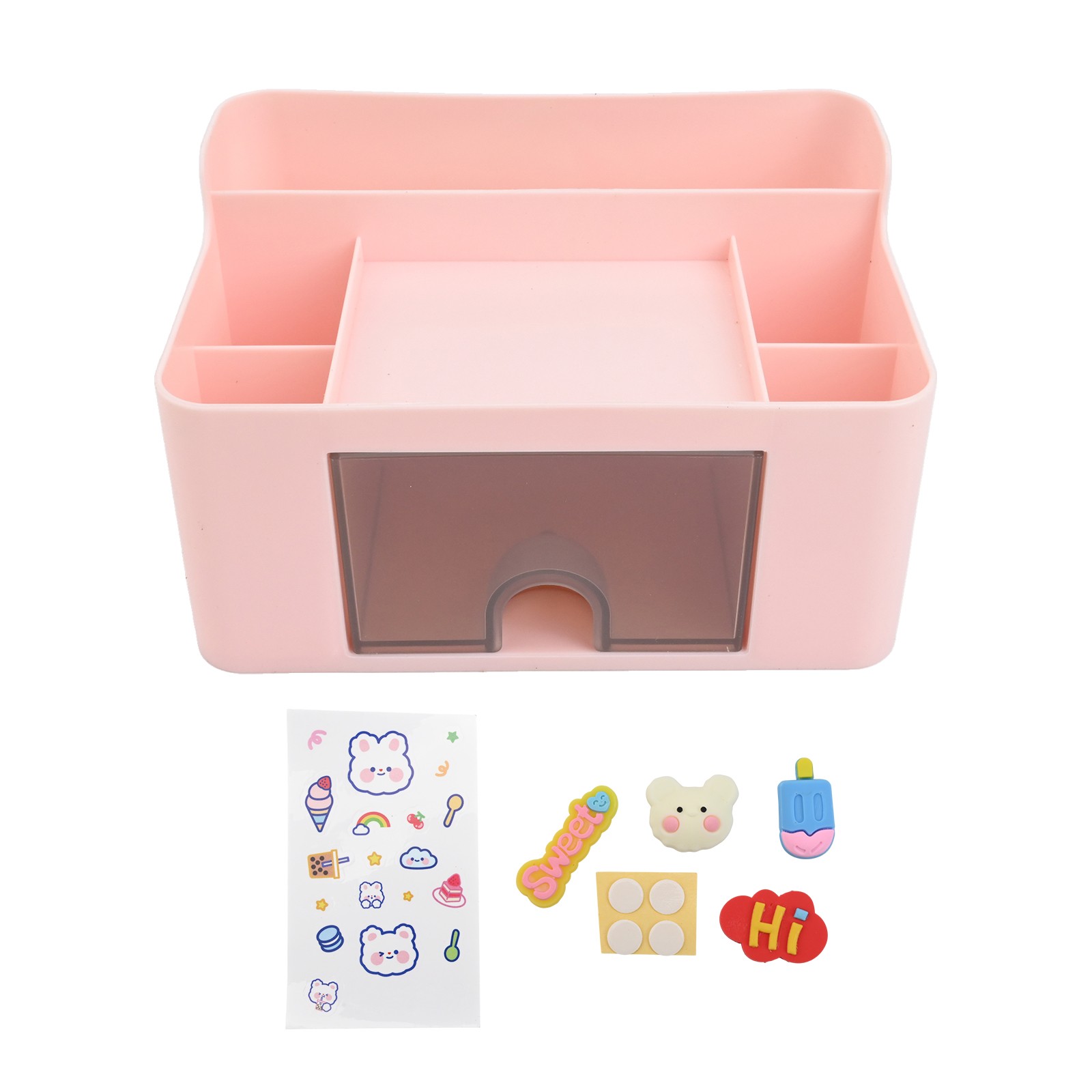 Stylish Desktop Organizer Box with Multi Compartment Design for Home and Office