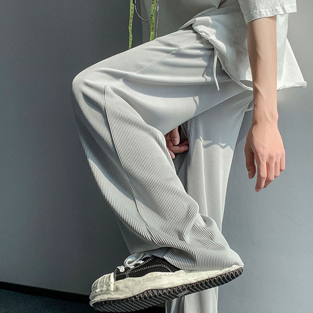 Mens Ice Silk Sweatpants Comfortable Loose Fit Thin Pants with a Stylish Look - Picture 14 of 32