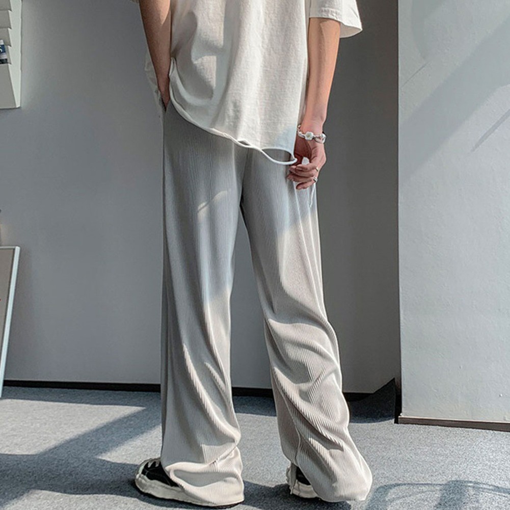 Mens Ice Silk Sweatpants Comfortable Loose Fit Thin Pants with a Stylish Look - Picture 15 of 32