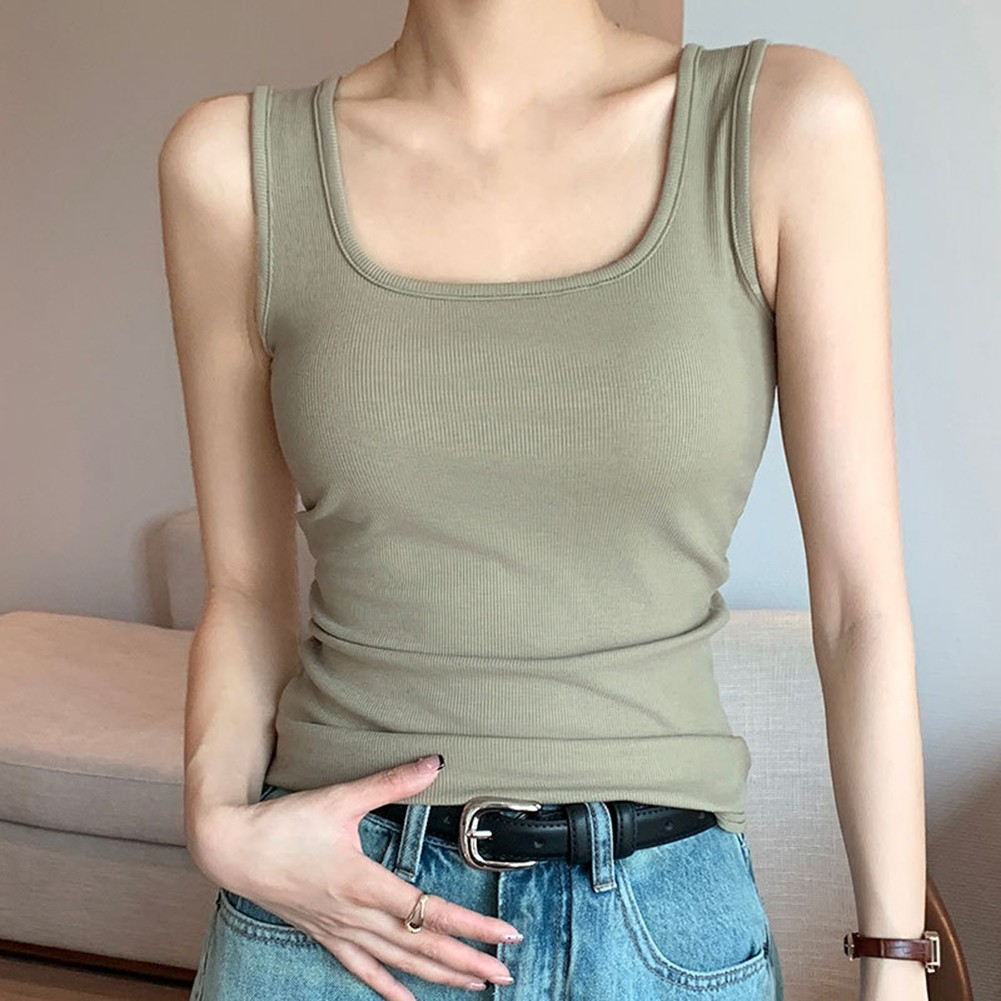 Womens Lightweight Elastic Tank Top for Casual Summer Days with Round Neck - Picture 33 of 37