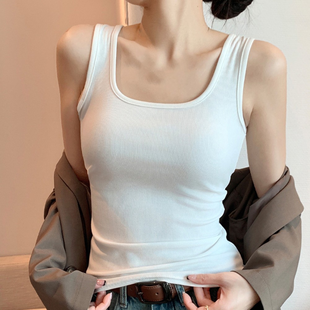 Womens Lightweight Elastic Tank Top for Casual Summer Days with Round Neck - Picture 25 of 37