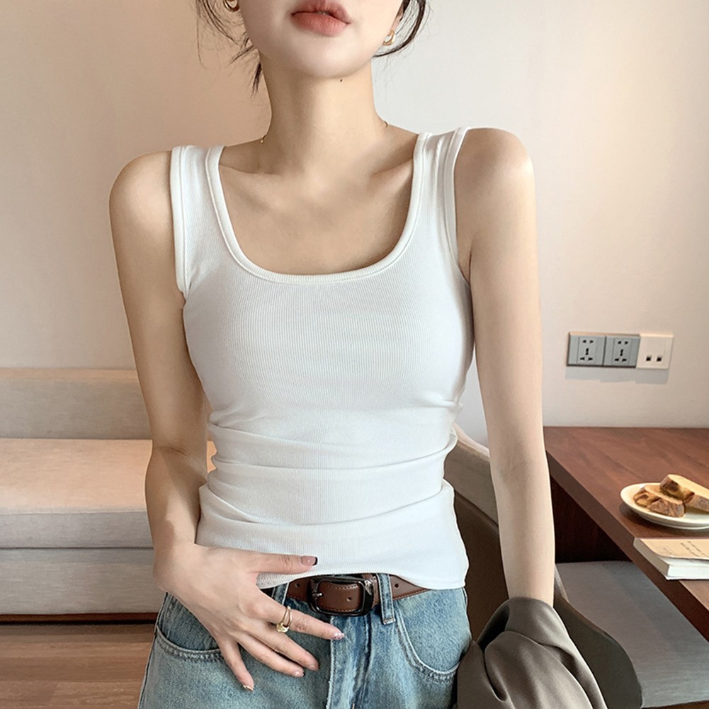 Womens Lightweight Elastic Tank Top for Casual Summer Days with Round Neck - Picture 20 of 37