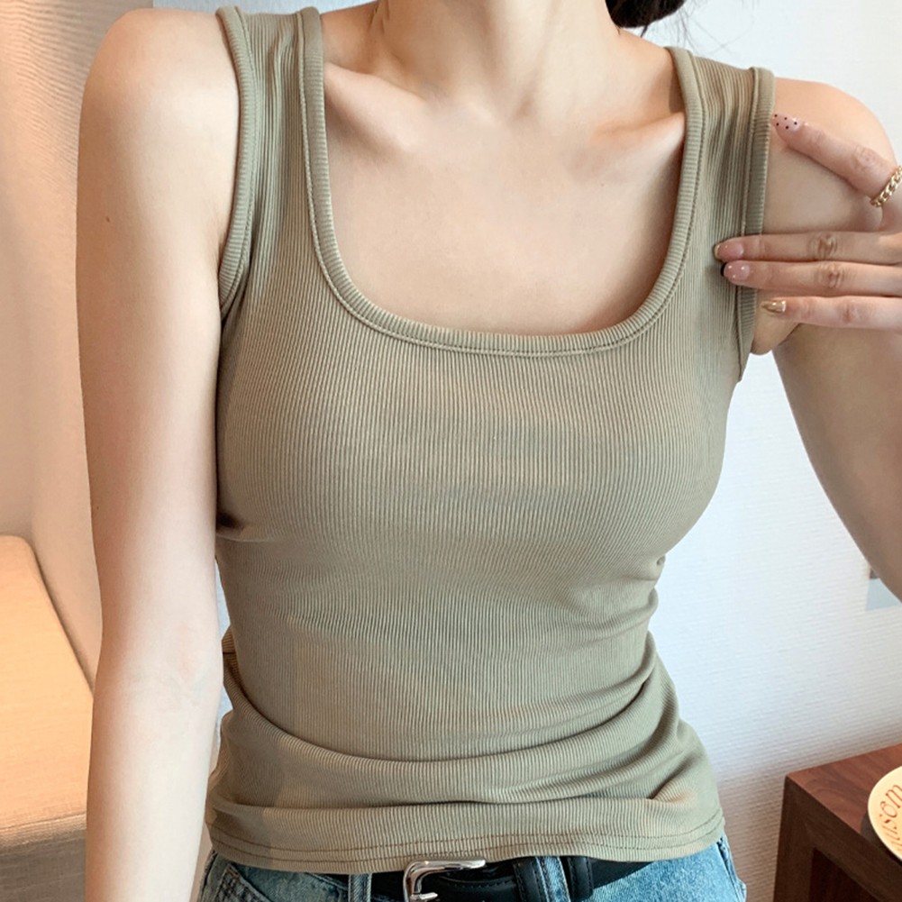 Womens Lightweight Elastic Tank Top for Casual Summer Days with Round Neck - Picture 34 of 37