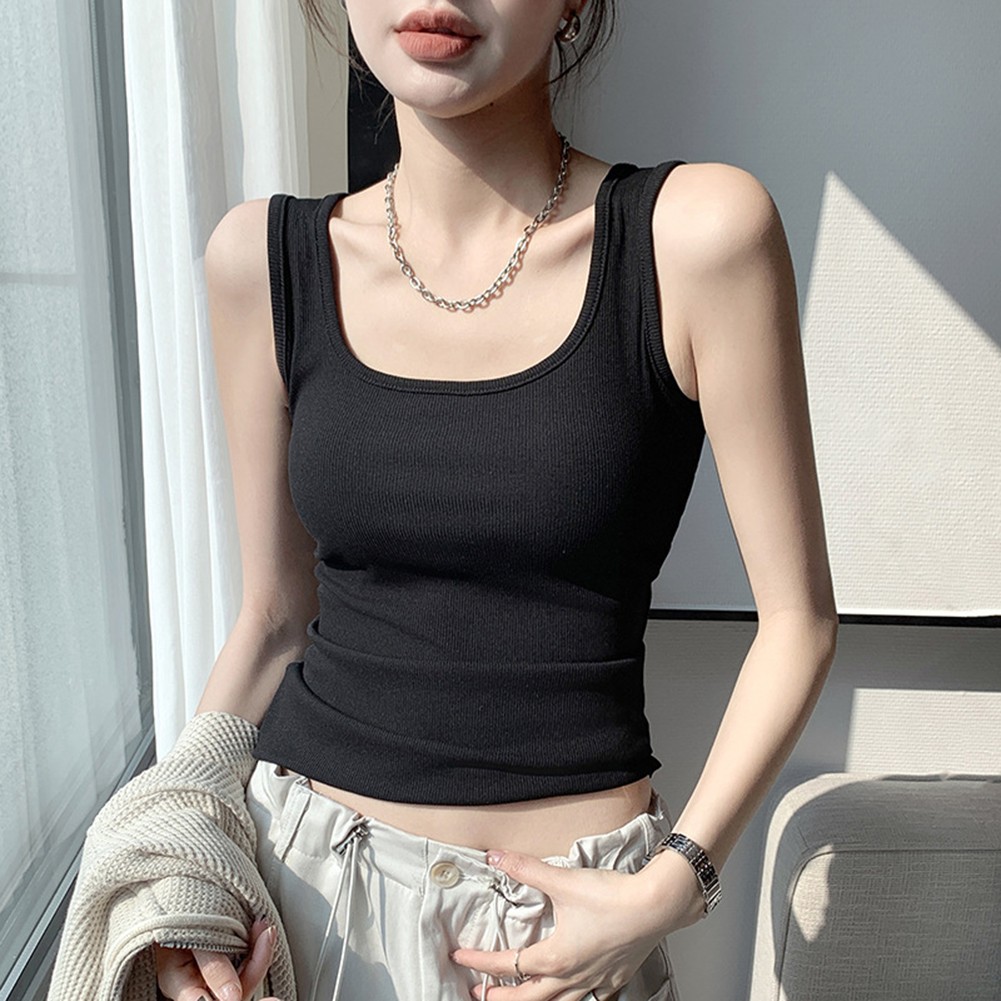 Womens Lightweight Elastic Tank Top for Casual Summer Days with Round Neck - Picture 15 of 37
