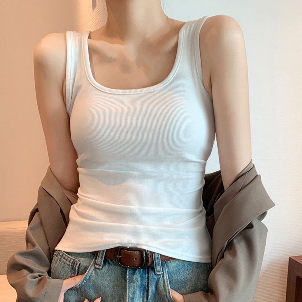 Womens Lightweight Elastic Tank Top for Casual Summer Days with Round Neck - Picture 21 of 37