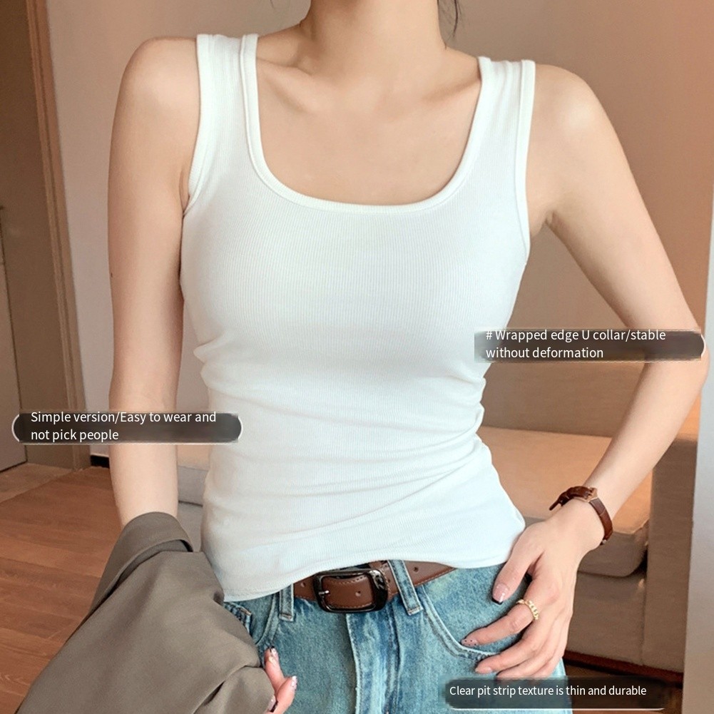 Womens Lightweight Elastic Tank Top for Casual Summer Days with Round Neck - Picture 24 of 37