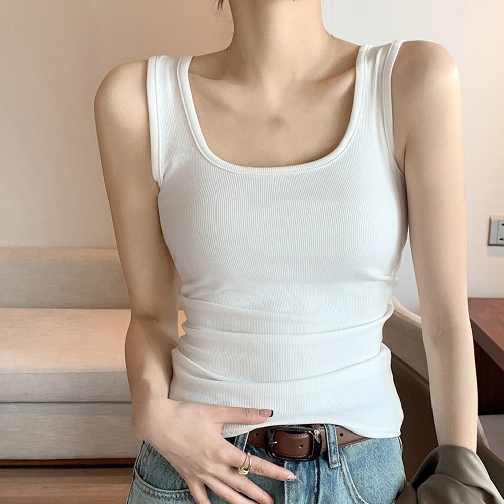 Womens Lightweight Elastic Tank Top for Casual Summer Days with Round Neck - Picture 23 of 37