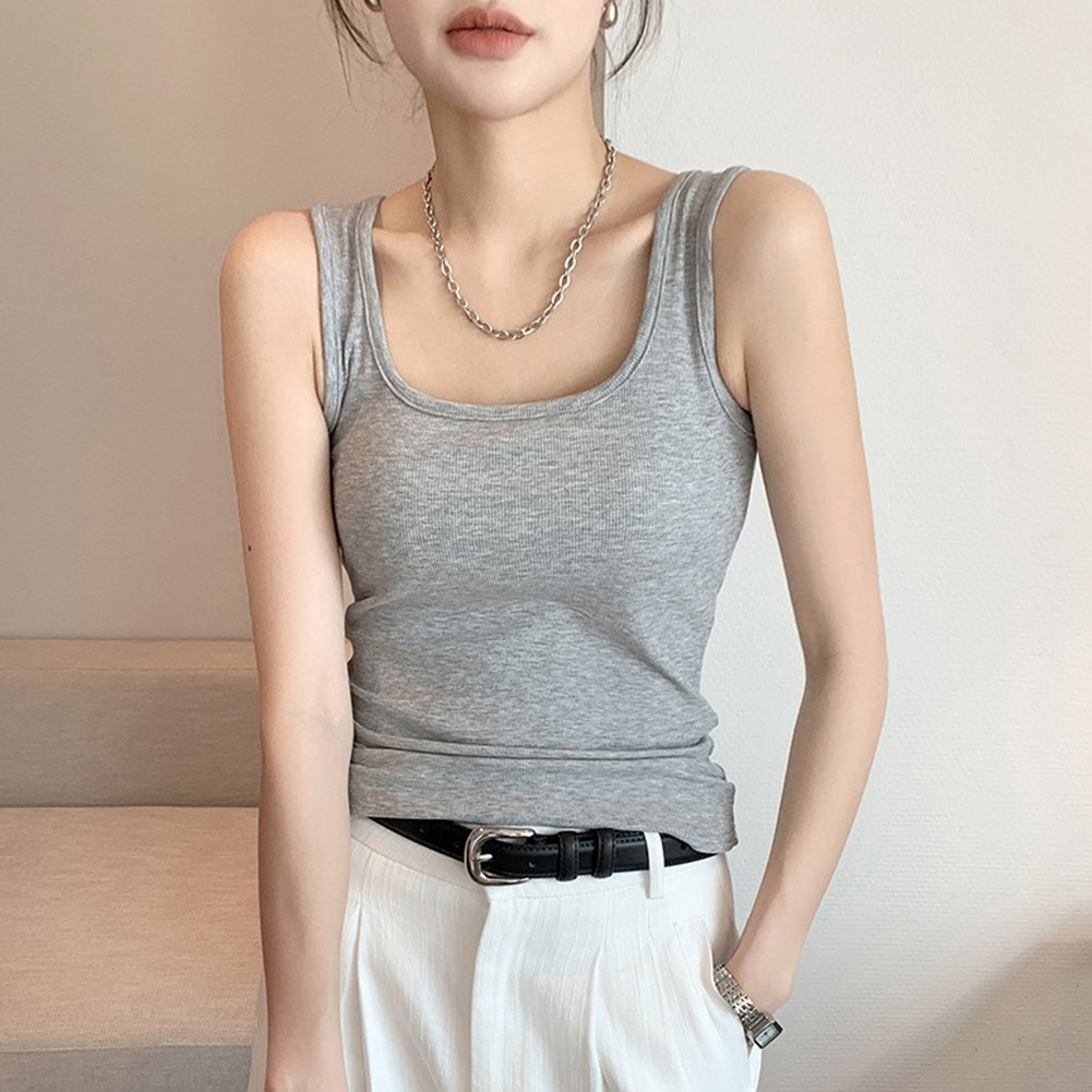 Womens Lightweight Elastic Tank Top for Casual Summer Days with Round Neck - Picture 27 of 37