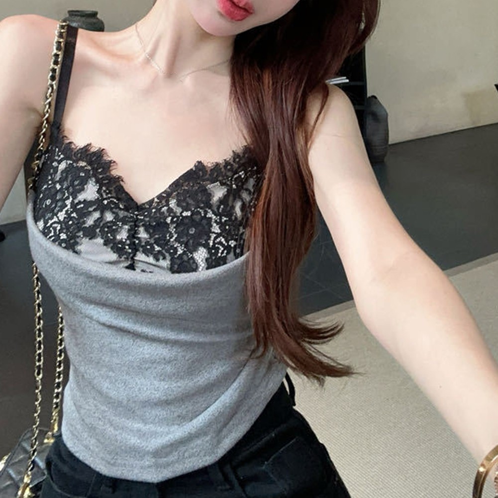 Stylish Women's Camisole Vest with Elegant Lace Details and Comfortable Fit - Picture 22 of 22