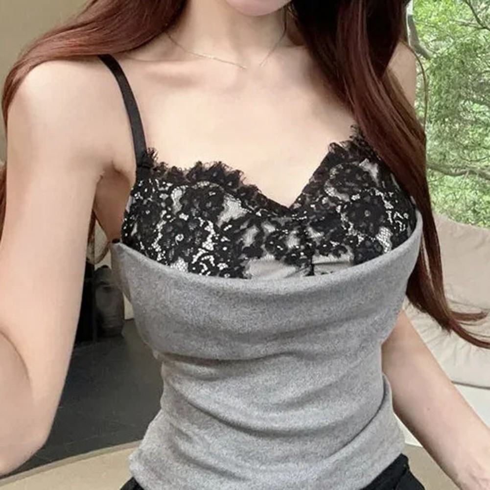 Stylish Women's Camisole Vest with Elegant Lace Details and Comfortable Fit - Picture 18 of 22