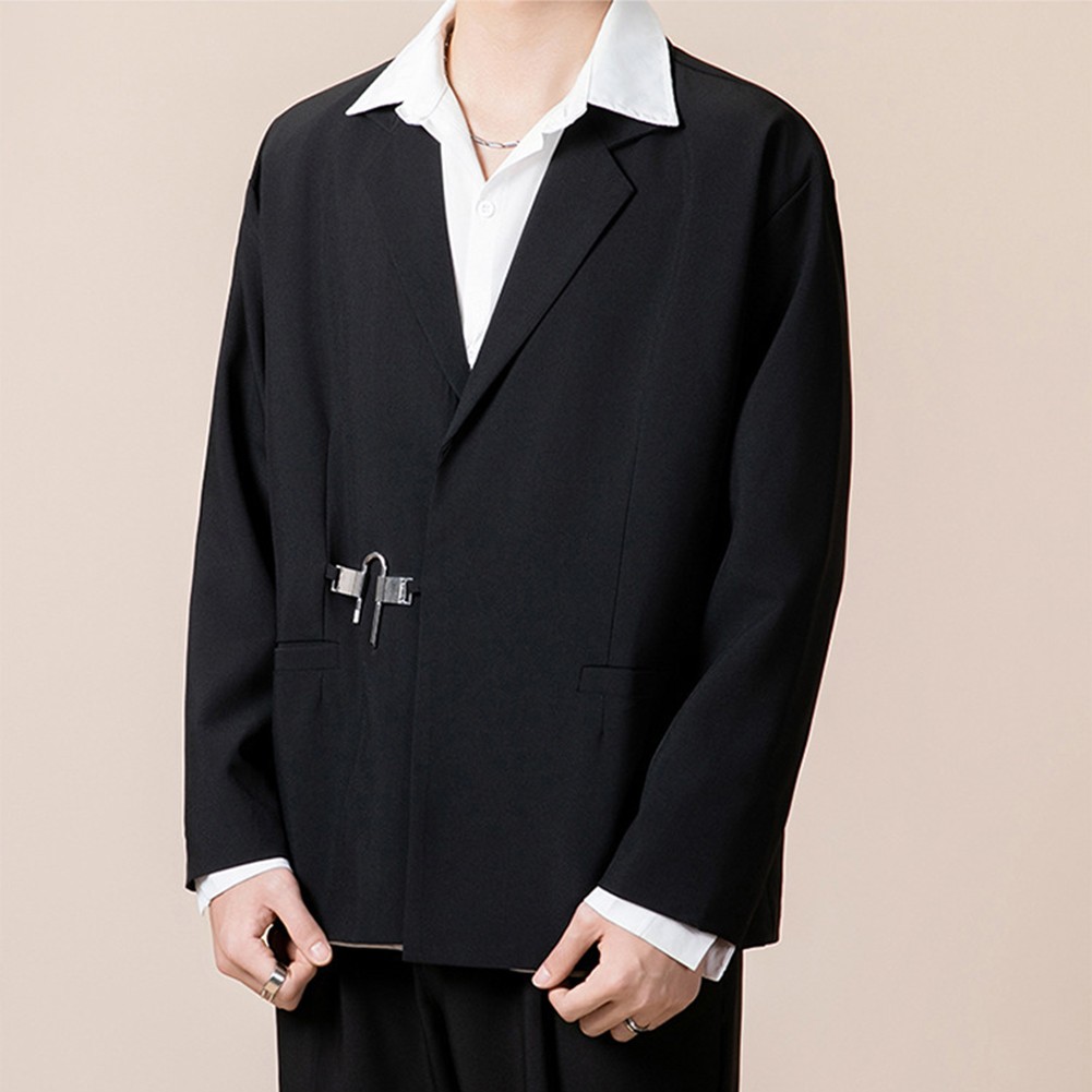 Blazer remises homme élégant avec boucle en métal pour vêtements décontractés prin
