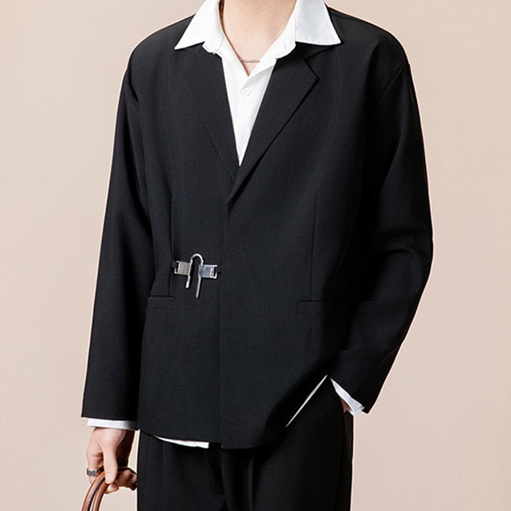 Blazer homme élégant avec boucle en achats métal pour vêtements décontractés prin