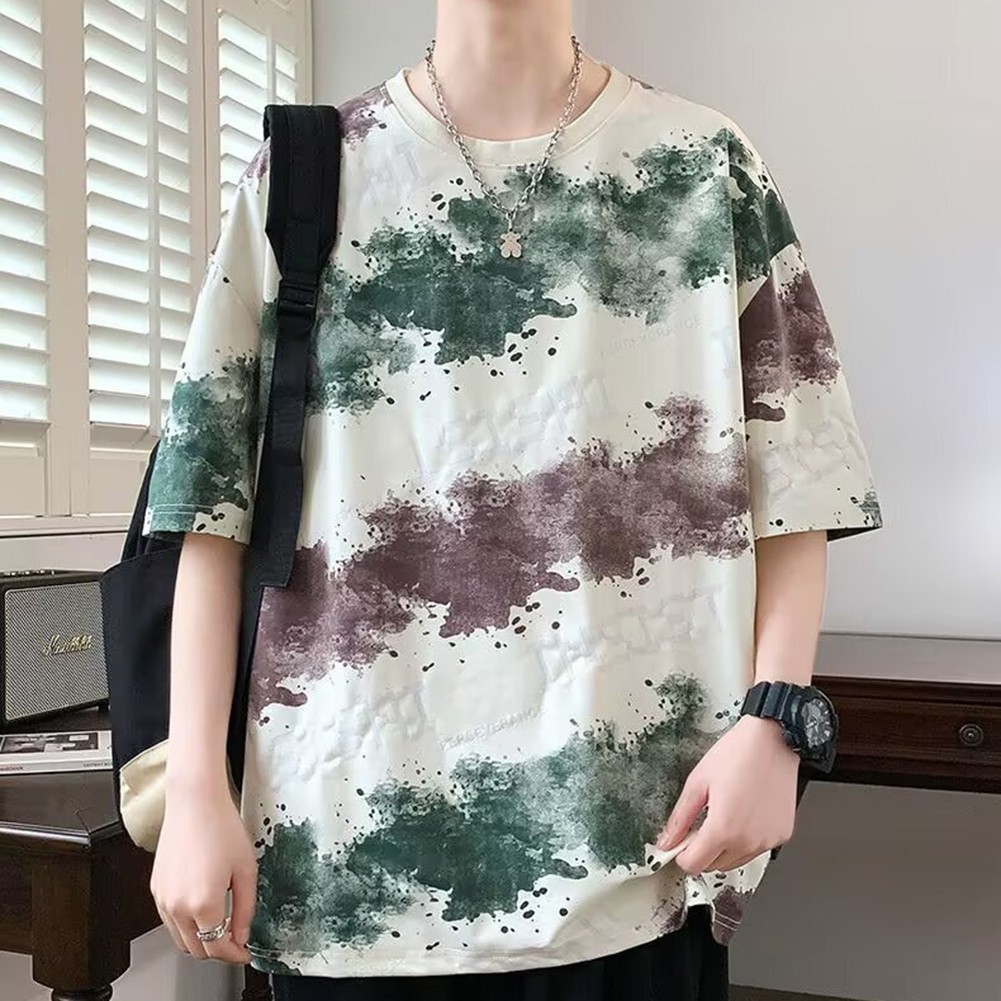 Lightweight and Comfortable Men's Summer T Shirt with Unique Tie Dye Design - Picture 13 of 42