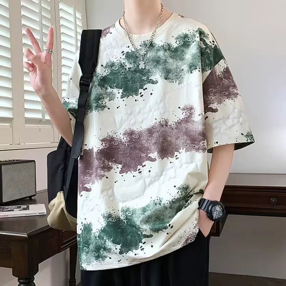 Lightweight and Comfortable Men's Summer T Shirt with Unique Tie Dye Design - Picture 14 of 42