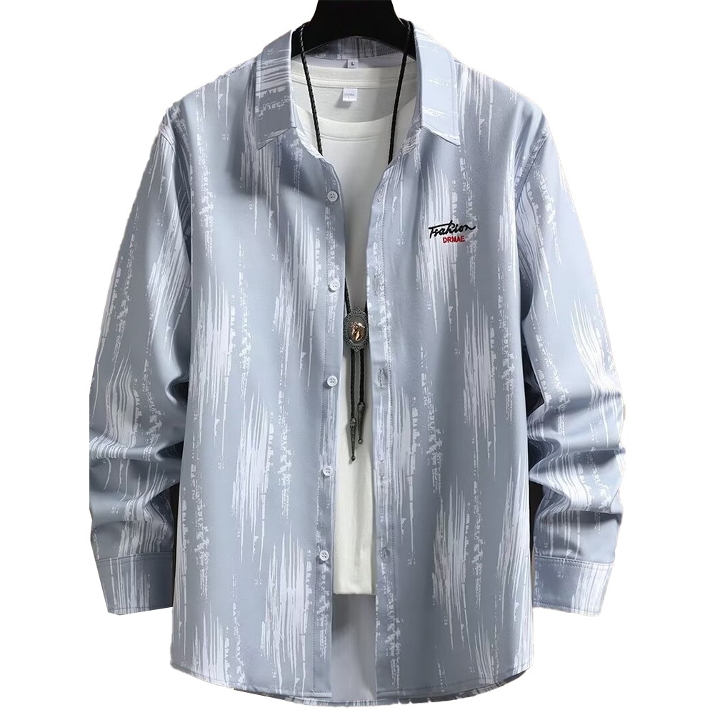 Striped Long Sleeve Button Shirt for Men with Casual Turn Down Collar Style - Picture 33 of 38